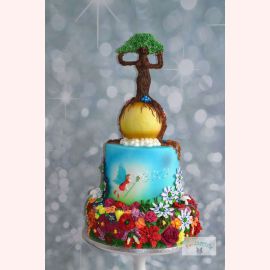 Торт "Волшебная цветочная поляна"