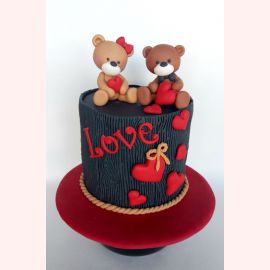 Торт на 14 февраля "Сильная любовь медвежат"