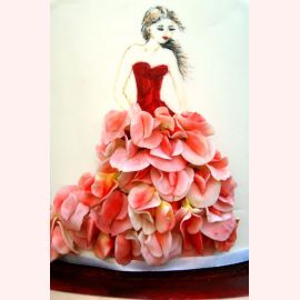 Торт "Платье из цветочных лепестков"