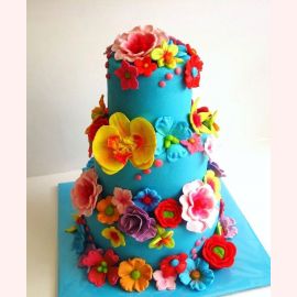 Торт "Яркие, красочные цветы"