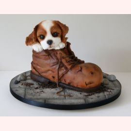 Торт "Собачка в ботинке"