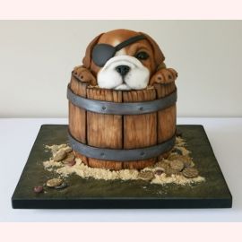 Торт "Собака в костюме пирата"