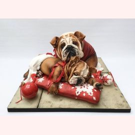 Новогодний торт "Новогодний сон щенка"