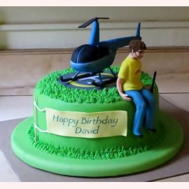 Торт "Вертолет на день рождения"