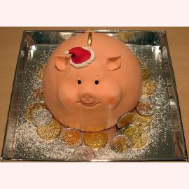Торт на новый год "Свинья-копилка"