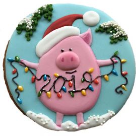 Торт на новый год "Новогодняя свинья"