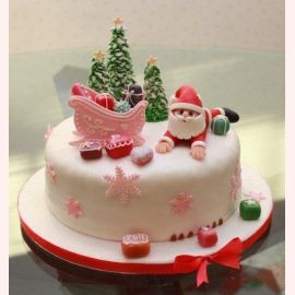 Новогодний торт 2022 "Санта подскользнулся"