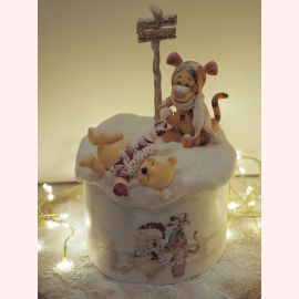 Новогодний торт 2022 "Винни и Тигра в снегу"