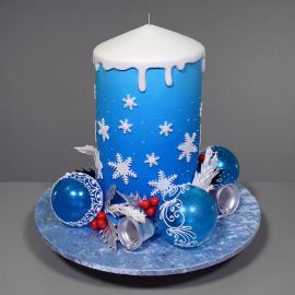 Новогодний торт 2022 "Новогодняя синяя свеча"