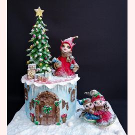 Новогодний торт 2022 "Веселое рождество у елки"