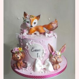 Детский торт "Лисичка и ее друзья"