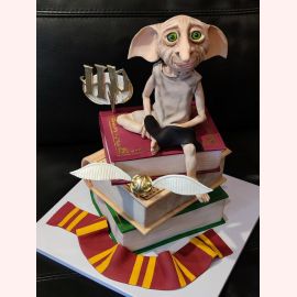 Торт "Добби и книги. Гарри Поттер"